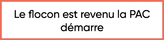  Le flocon est revenu la PAC démarre