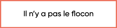  Il n y a pas le flocon