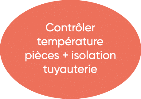 Contrôler température pièces + isolation tuyauterie 