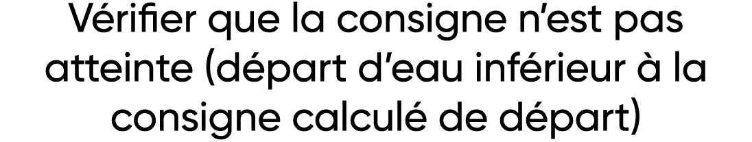 Vérifier que la consigne n est pas atteinte (départ d eau inférieur à la consigne calculé de départ) 