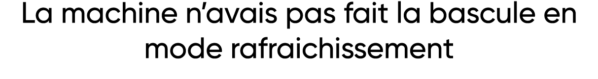 La machine n avais pas fait la bascule en mode rafraichissement 